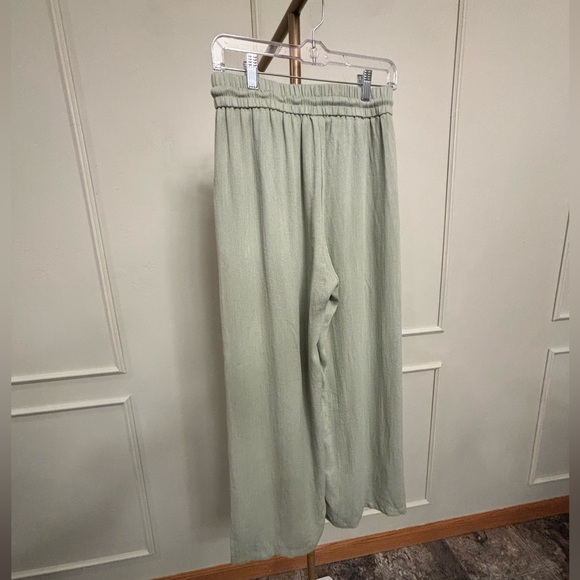 Halara Linen-like Pants XS NWT High Waisted Wide Leg Pants - Light Sage Green - Picture 3 of 4